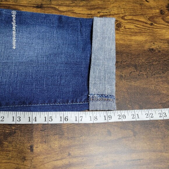 Vtg Levi's Jeans 10 Cuffed Capir Mid Rise Open Button Flap Medium Dark Wash Y2K - Picture 9 of 12